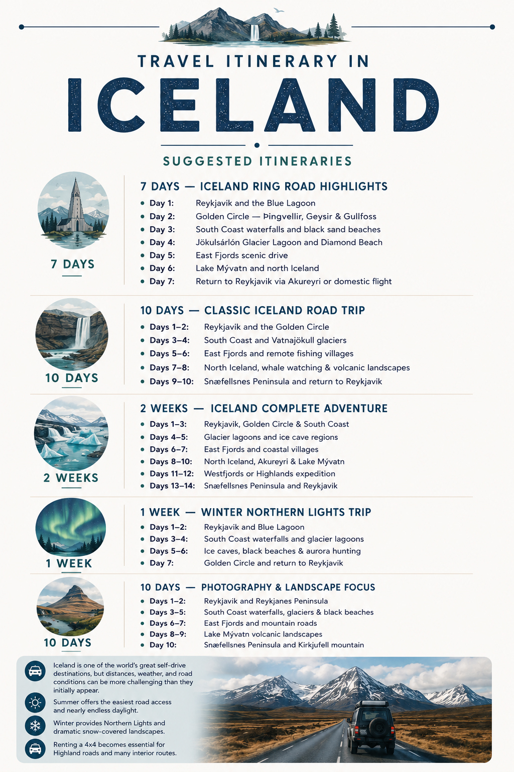Itineraries in Iceland