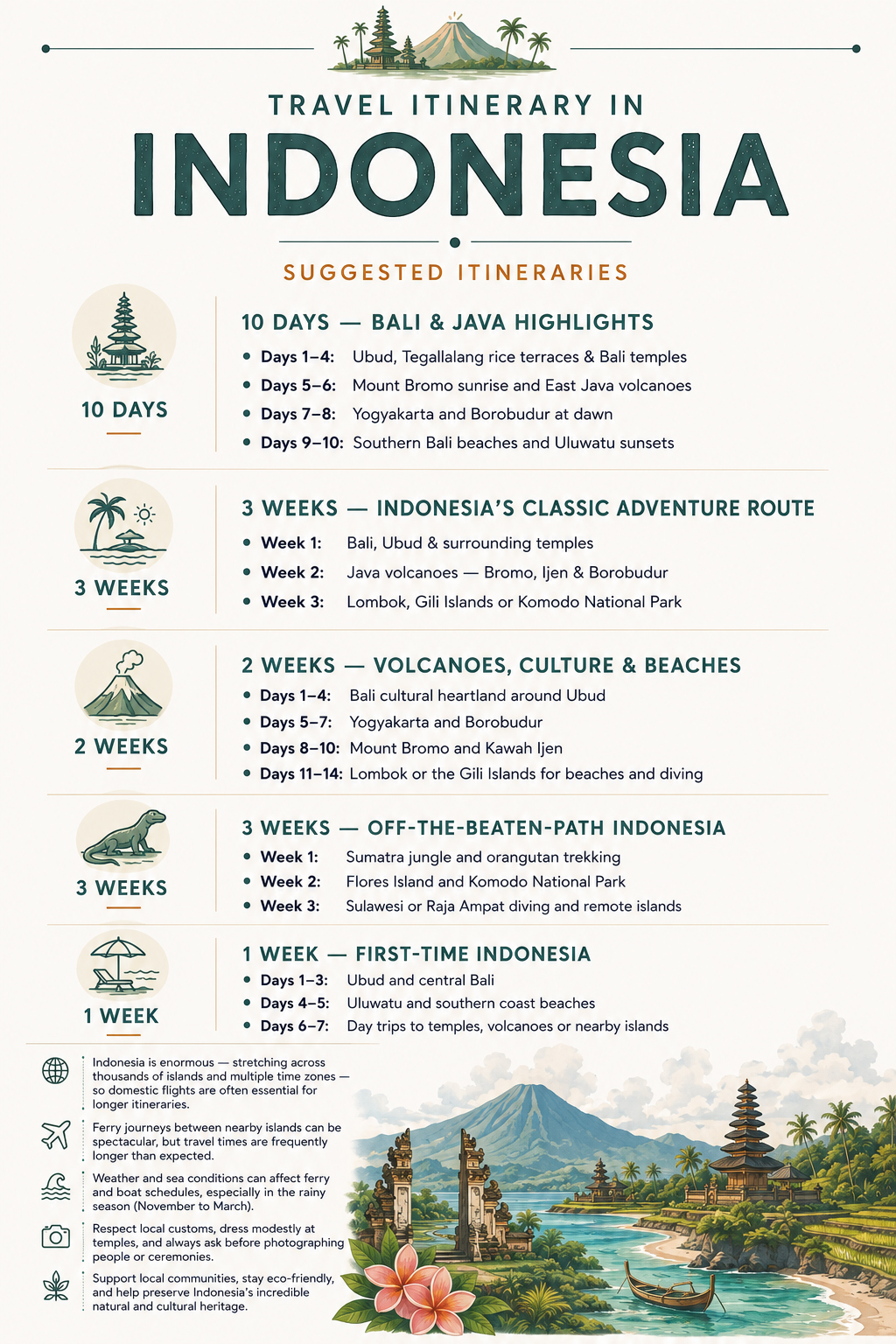 Itineraries in Indonesia
