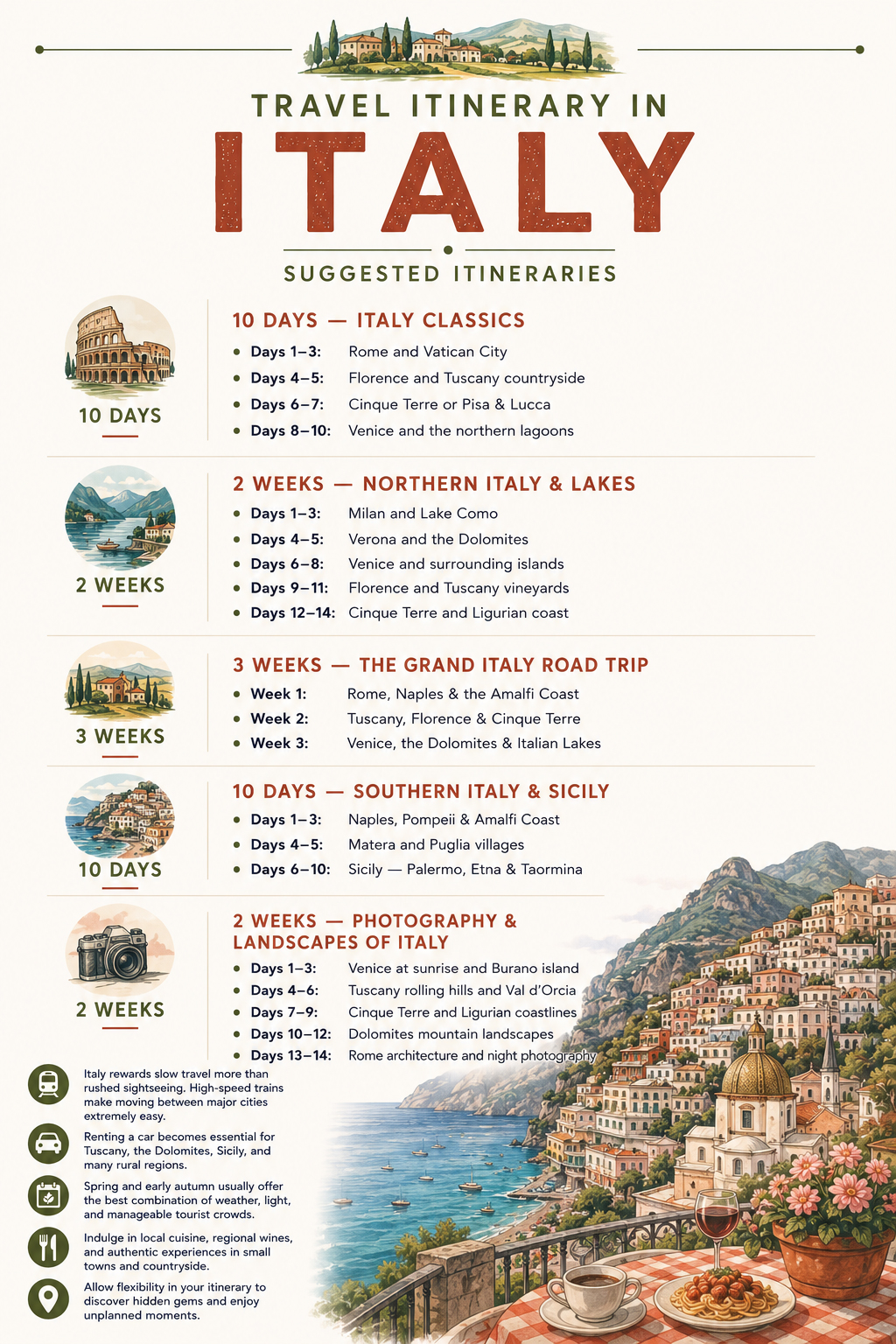 Itineraries in Italy