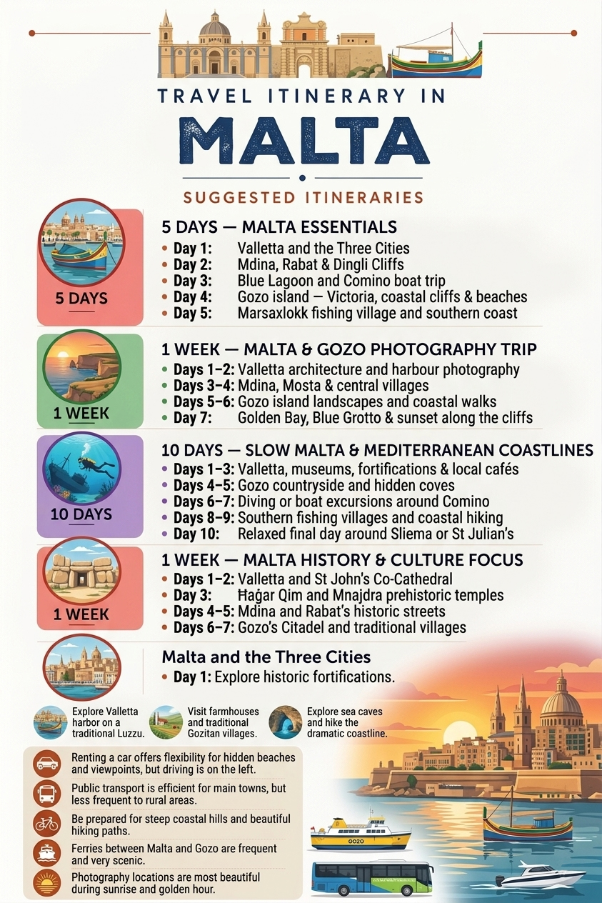 Itineraries in Malta