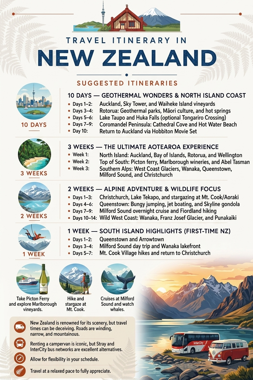 Itineraries in New Zealand