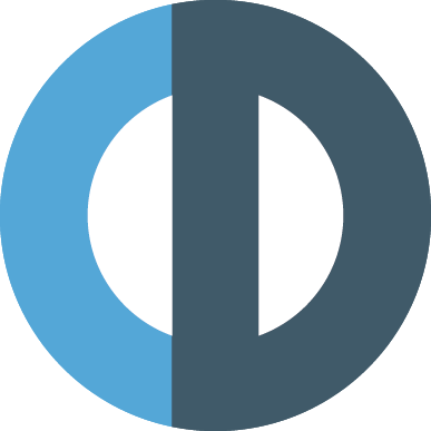 Delphine Camberlin Logo in shape of CD with the Brand color