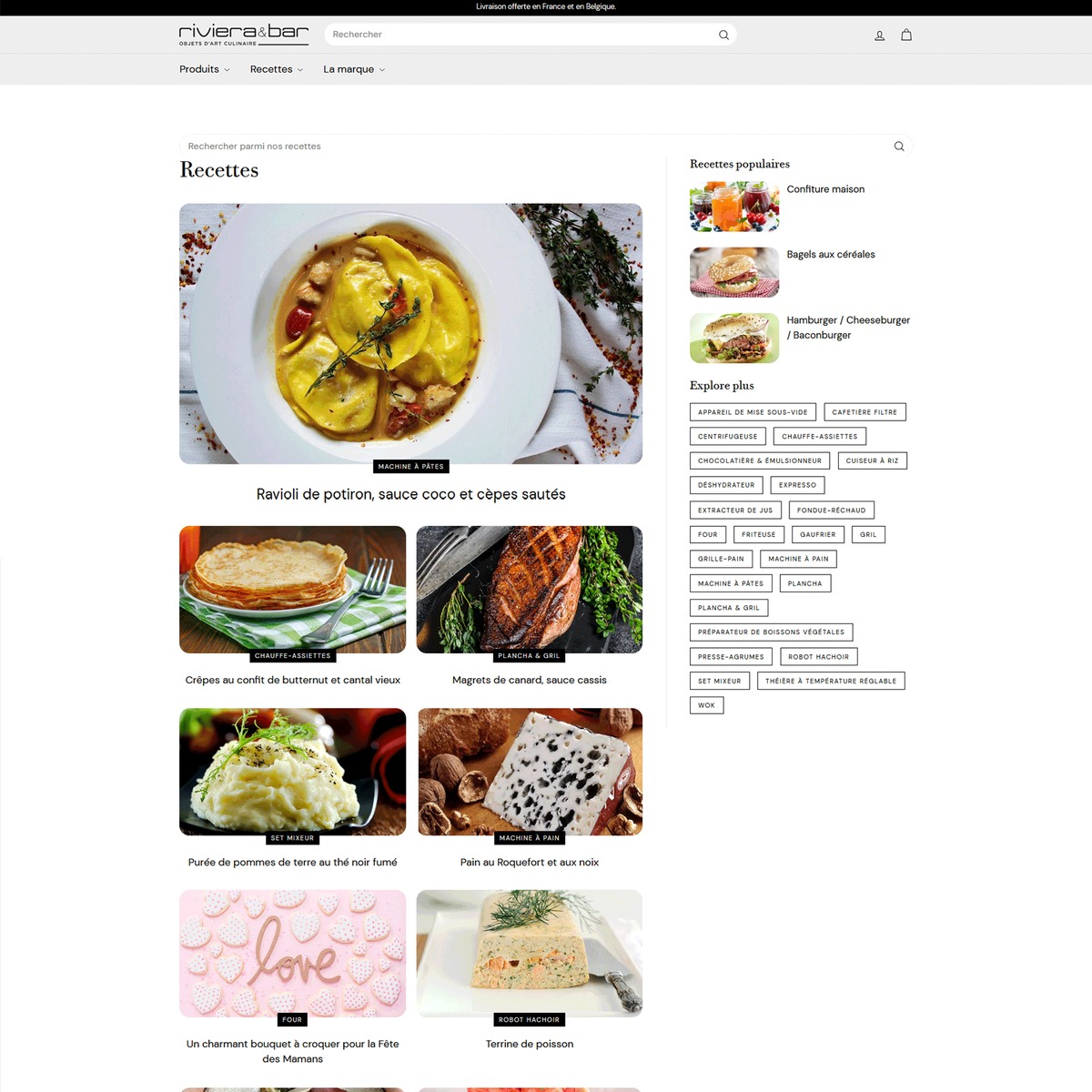 Riviera & Bar - Product pages